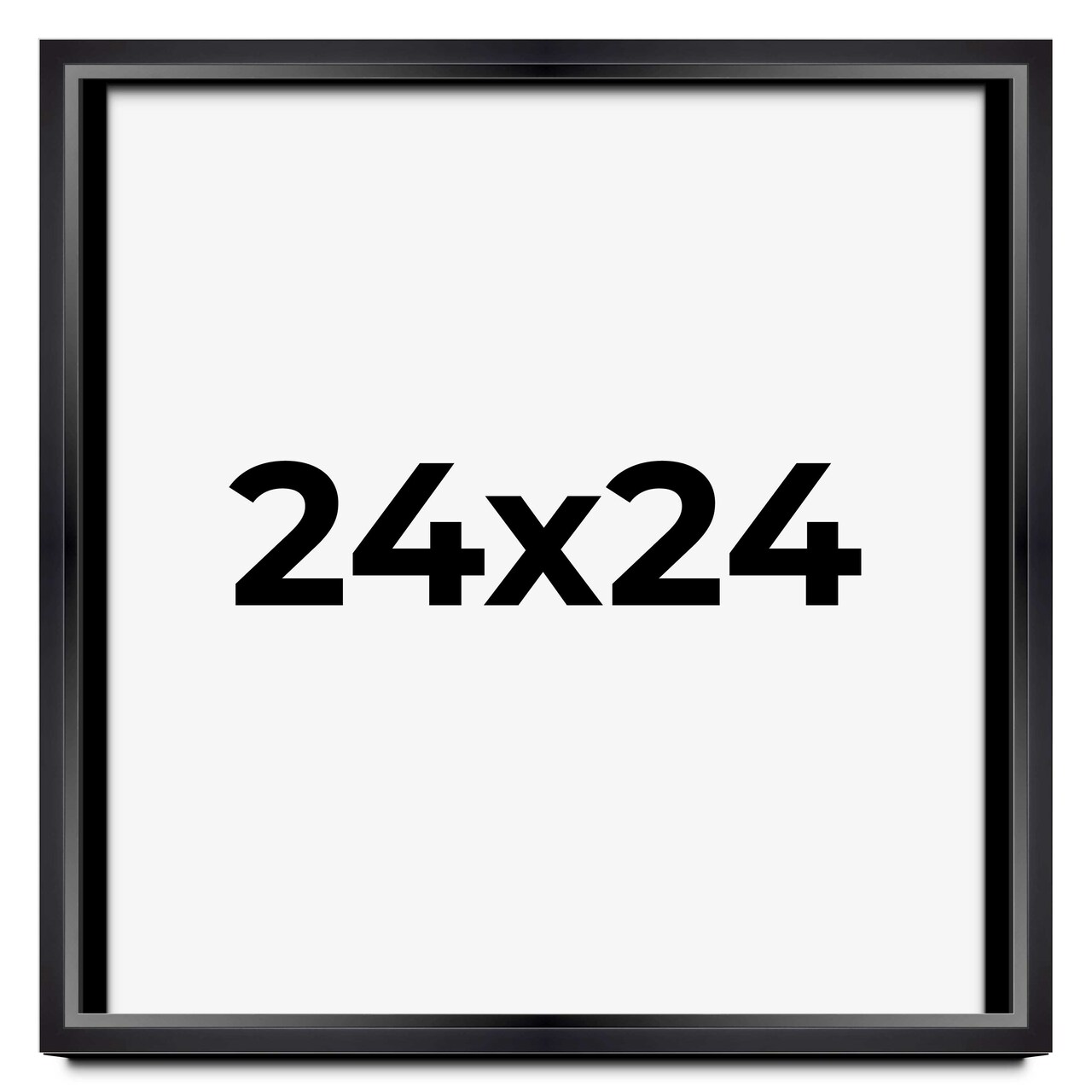 Square Minimalist Shadow Box Black Picture Frame - UV Acrylic, Backing, Hanging Hardware